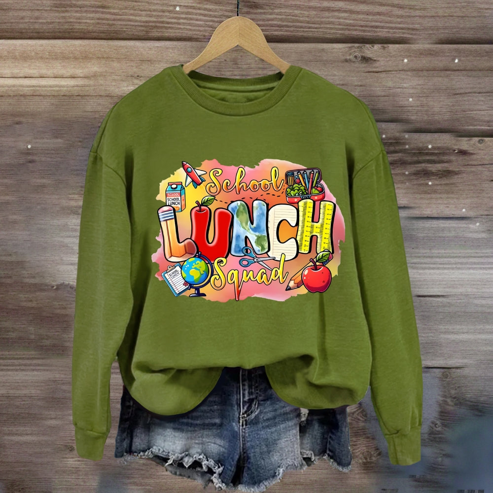 School Lunch Squad Colorful Gradient Pattern Sweatshirt