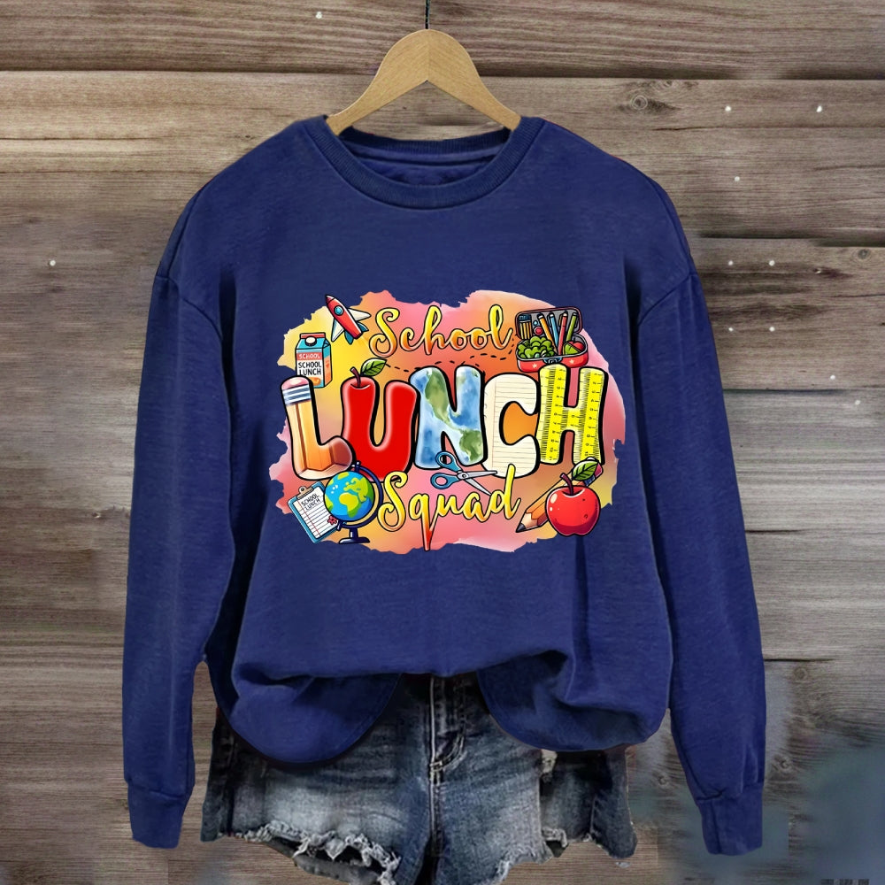 School Lunch Squad Colorful Gradient Pattern Sweatshirt