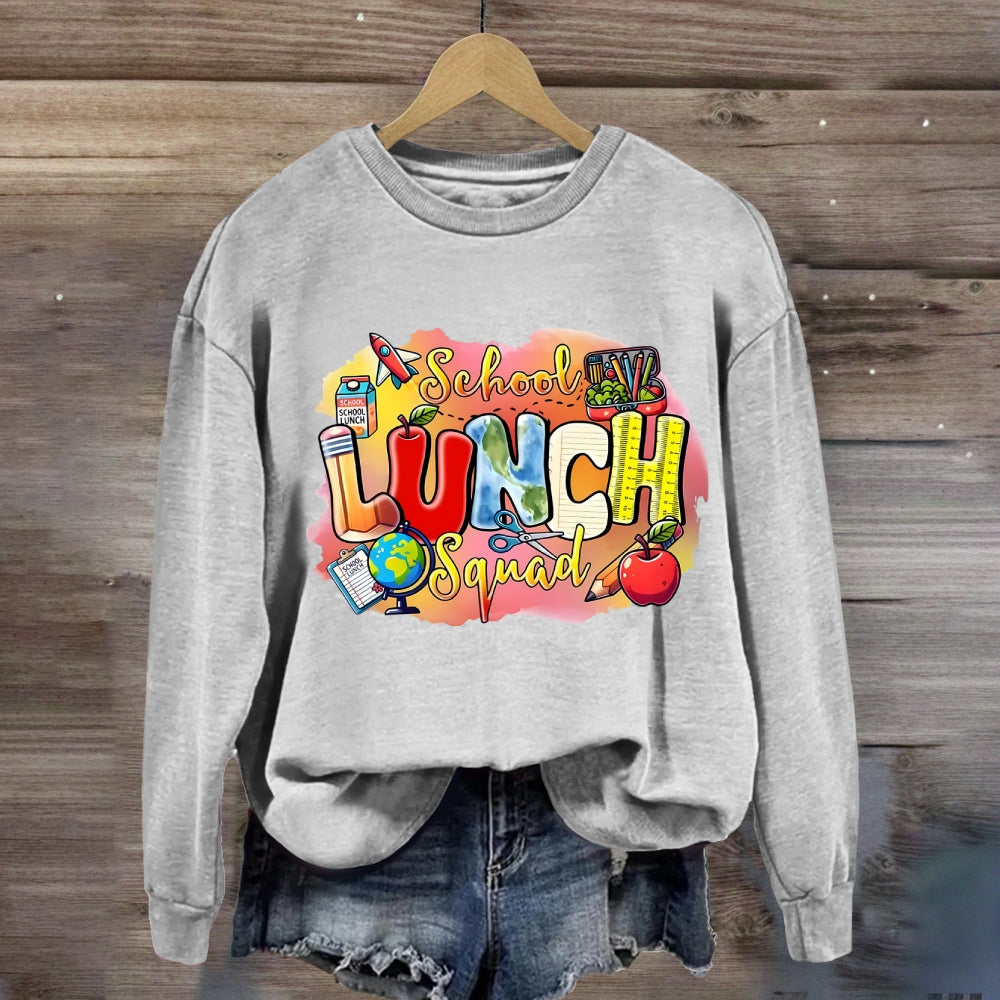 School Lunch Squad Colorful Gradient Pattern Sweatshirt