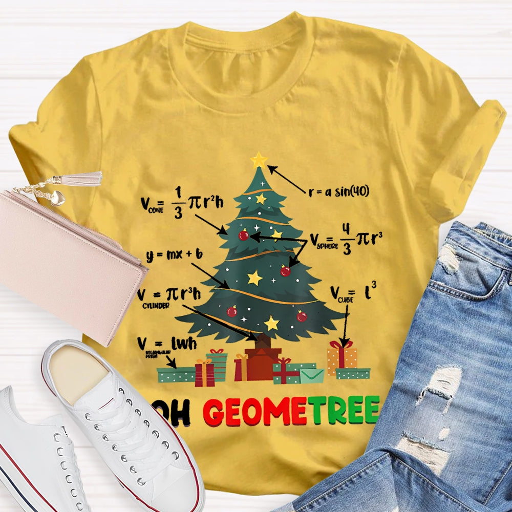 Oh Geometree Math Teacher Christmas Tree T-shirt