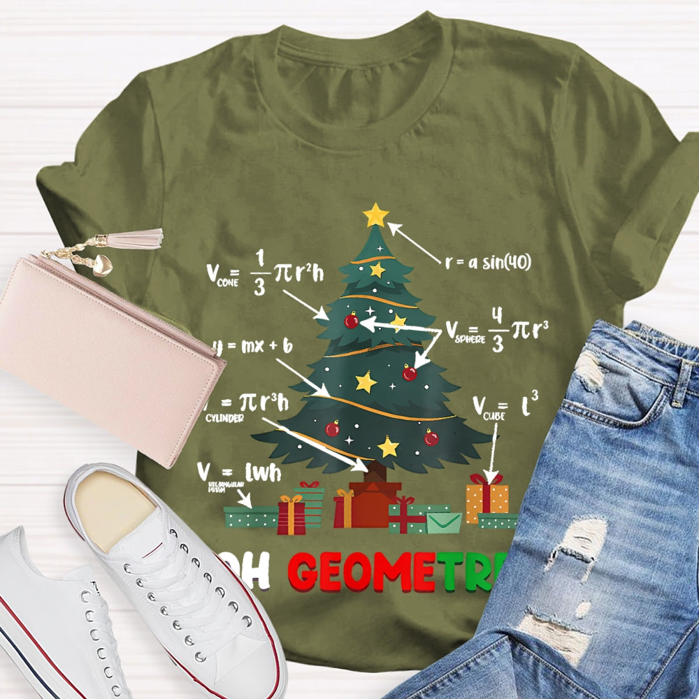 Oh Geometree Math Teacher Christmas Tree T-shirt