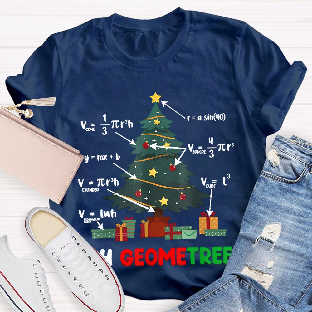 Oh Geometree Math Teacher Christmas Tree T-shirt