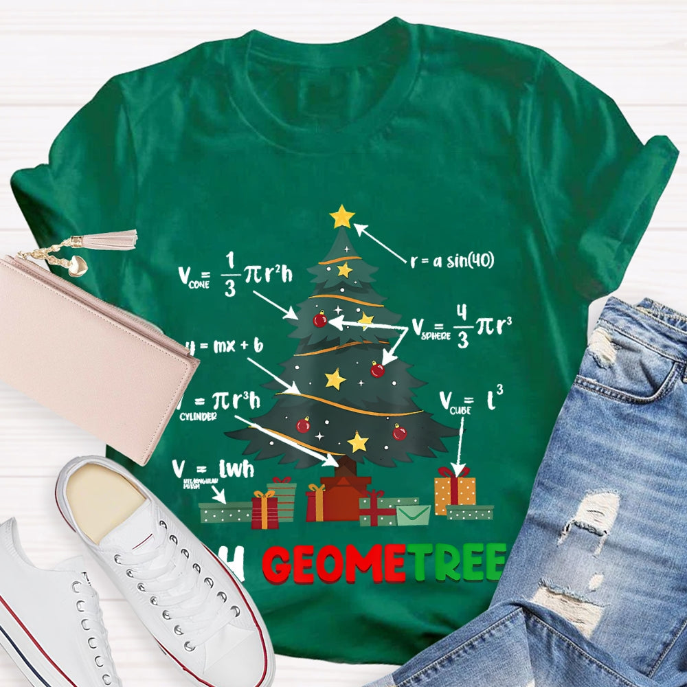 Oh Geometree Math Teacher Christmas Tree T-shirt