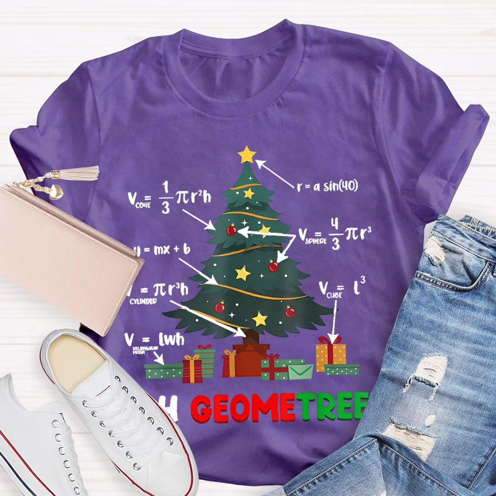 Oh Geometree Math Teacher Christmas Tree T-shirt