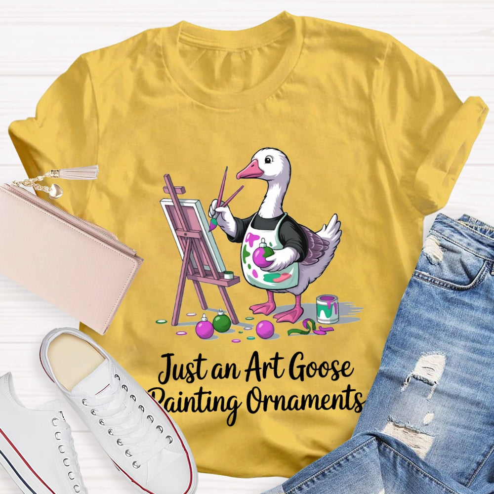 Just An Art Goose Painting Ornaments Christmas T-shirt