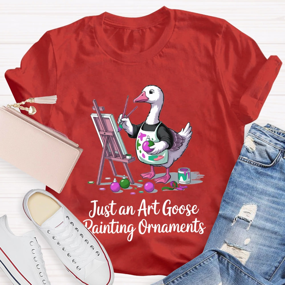 Just An Art Goose Painting Ornaments Christmas T-shirt