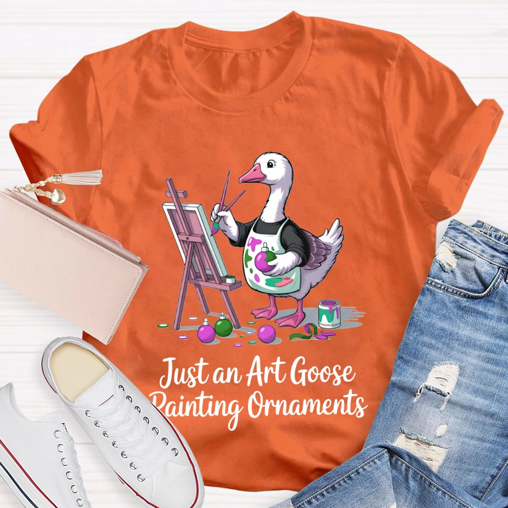 Just An Art Goose Painting Ornaments Christmas T-shirt