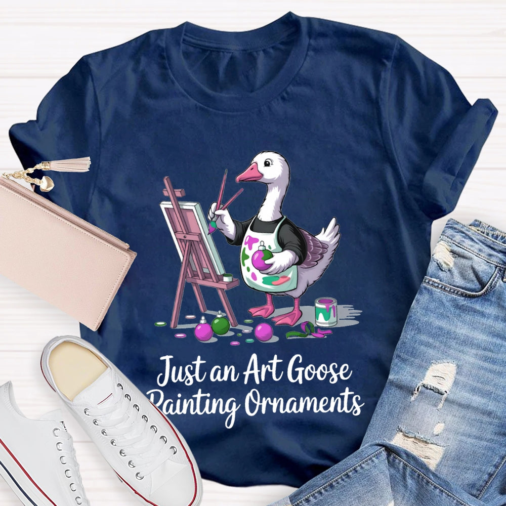 Just An Art Goose Painting Ornaments Christmas T-shirt