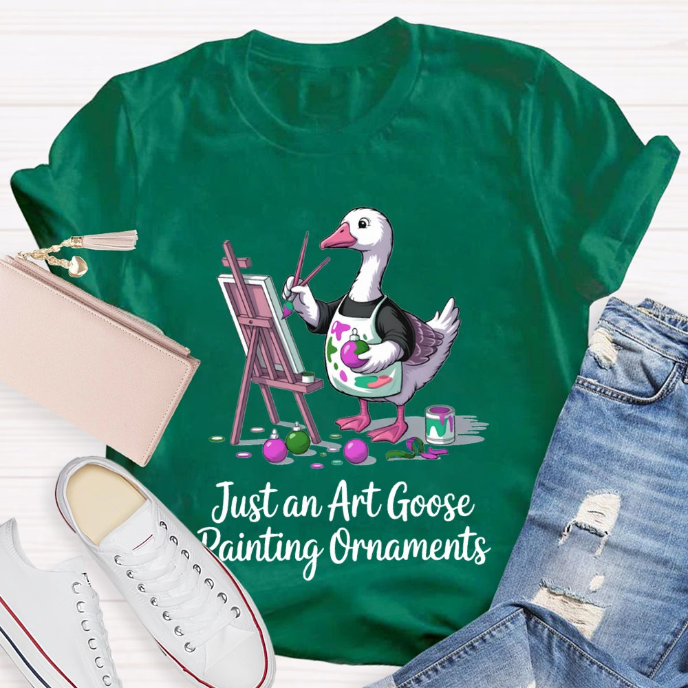 Just An Art Goose Painting Ornaments Christmas T-shirt