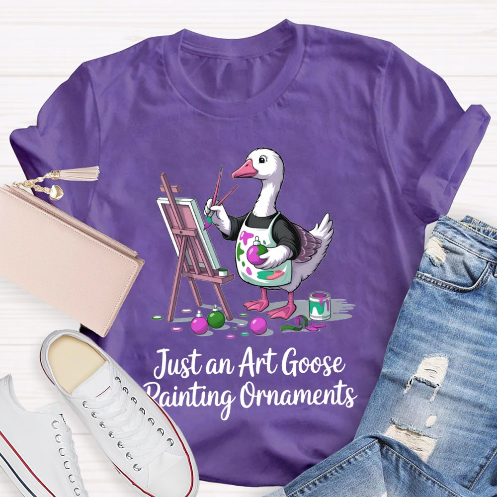 Just An Art Goose Painting Ornaments Christmas T-shirt