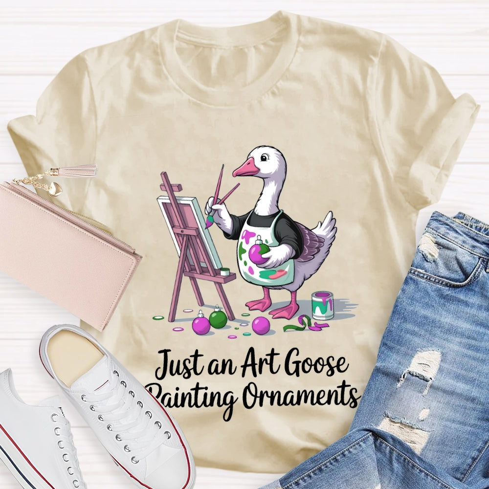 Just An Art Goose Painting Ornaments Christmas T-shirt