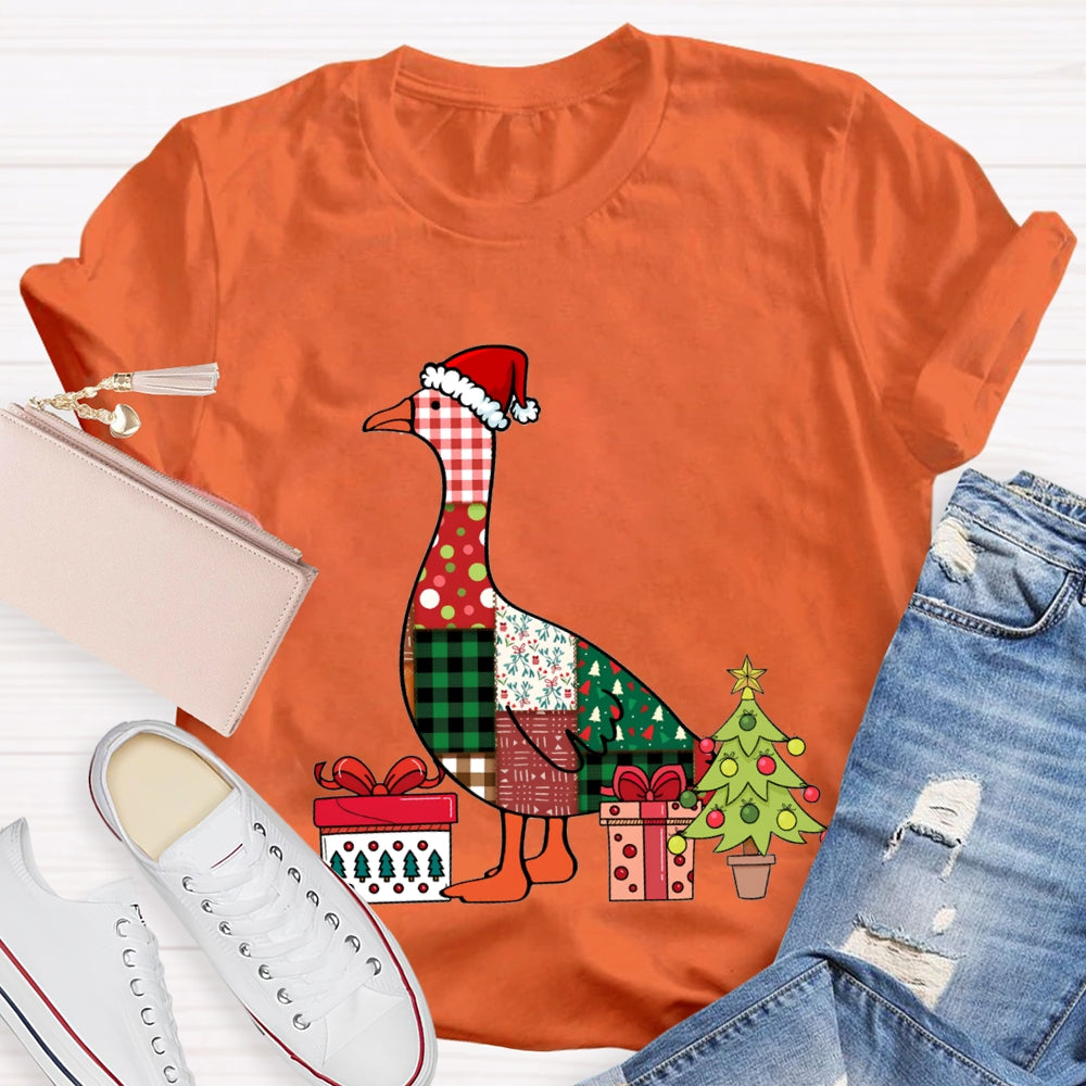 Colorful Christmas Geese Christmas Tree T-shirt