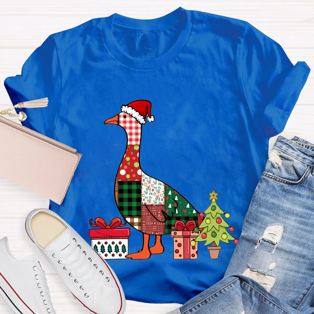 Colorful Christmas Geese Christmas Tree T-shirt
