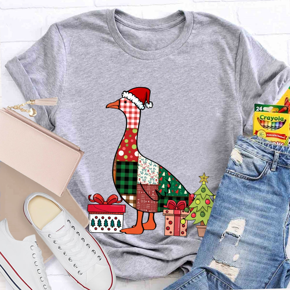 Colorful Christmas Geese Christmas Tree T-shirt