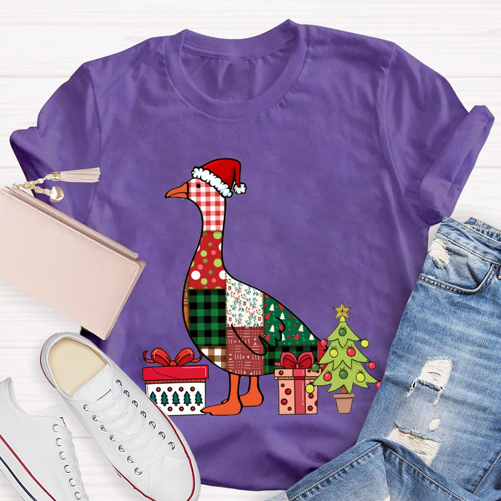Colorful Christmas Geese Christmas Tree T-shirt