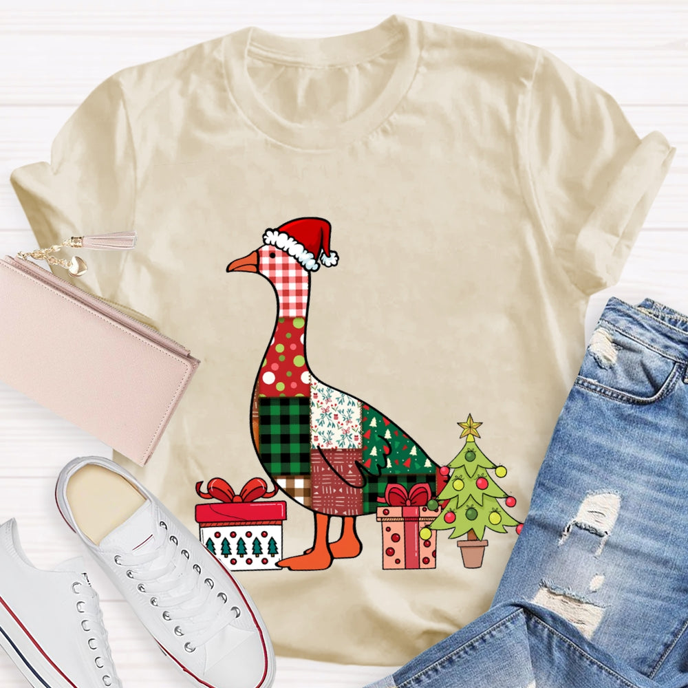 Colorful Christmas Geese Christmas Tree T-shirt