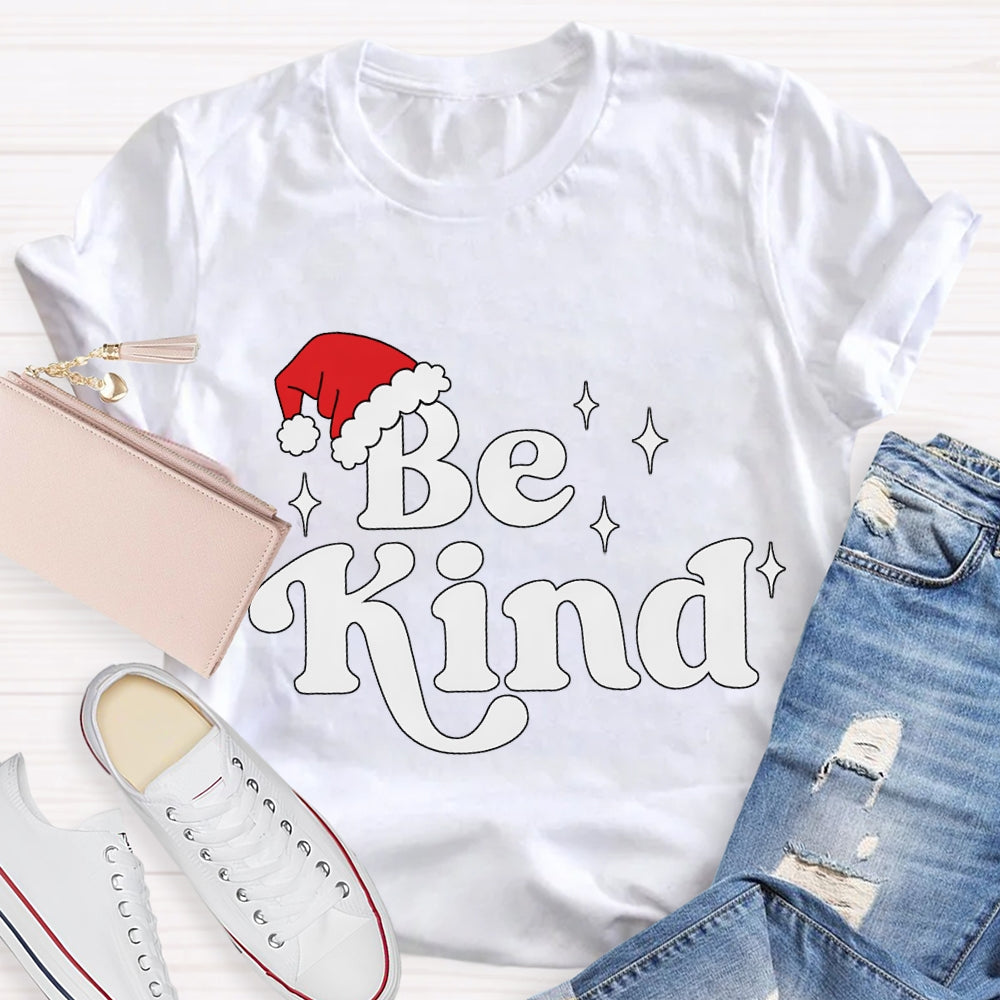 Be Kind Santa Hat Christmas T-shirt