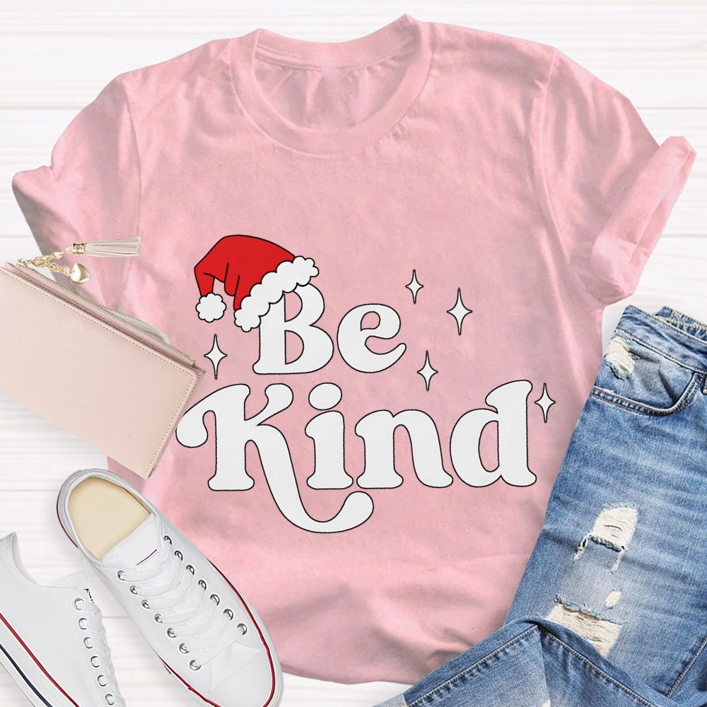 Be Kind Santa Hat Christmas T-shirt