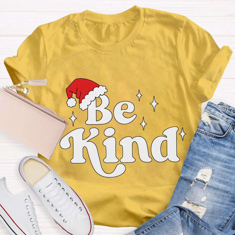 Be Kind Santa Hat Christmas T-shirt