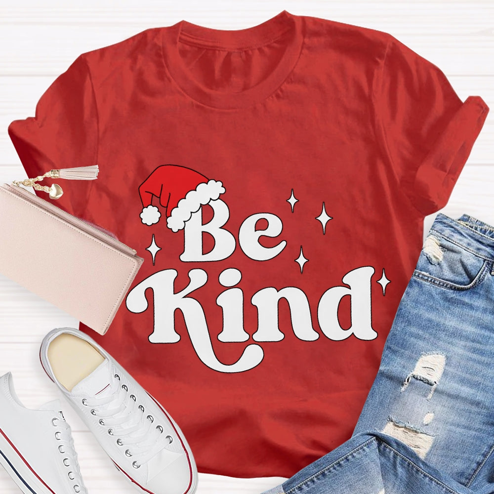 Be Kind Santa Hat Christmas T-shirt