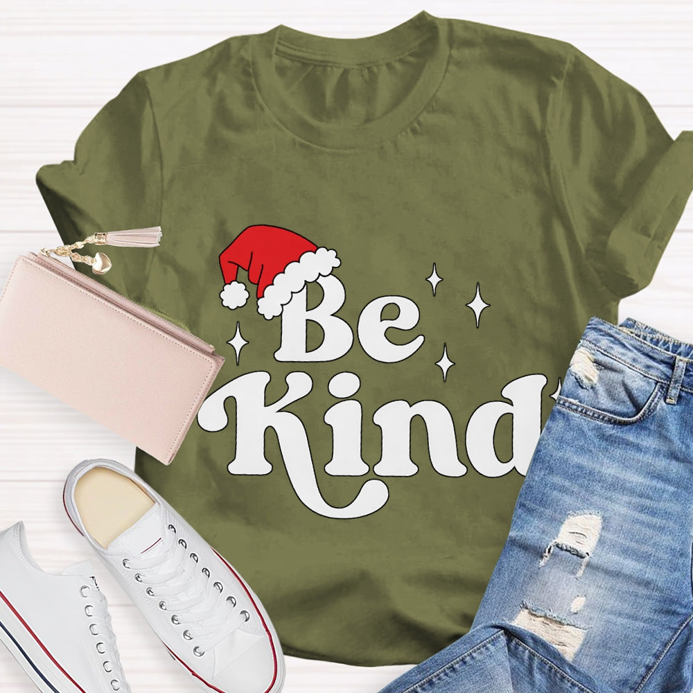 Be Kind Santa Hat Christmas T-shirt