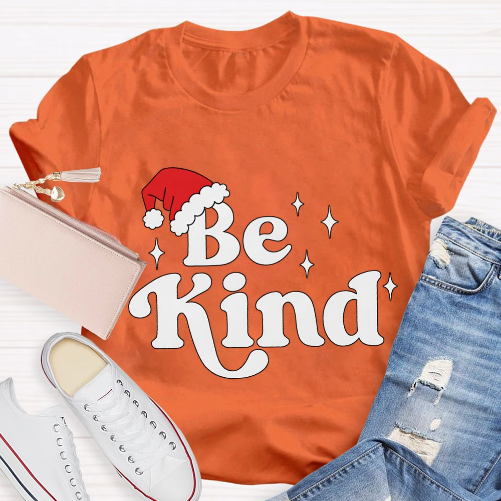 Be Kind Santa Hat Christmas T-shirt