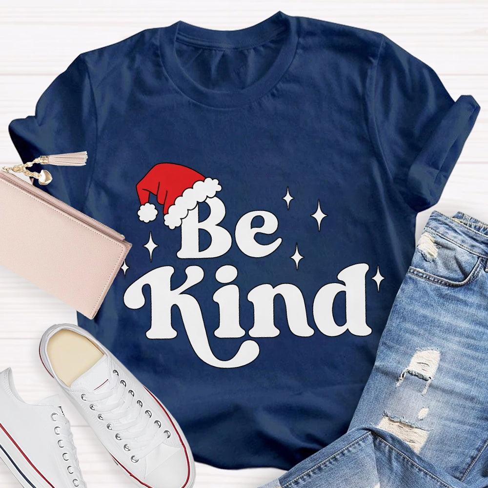 Be Kind Santa Hat Christmas T-shirt