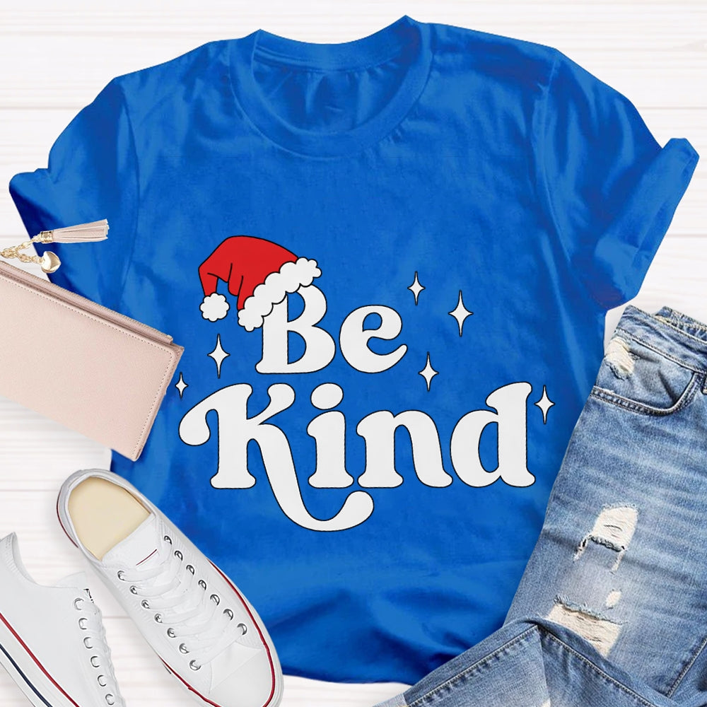 Be Kind Santa Hat Christmas T-shirt