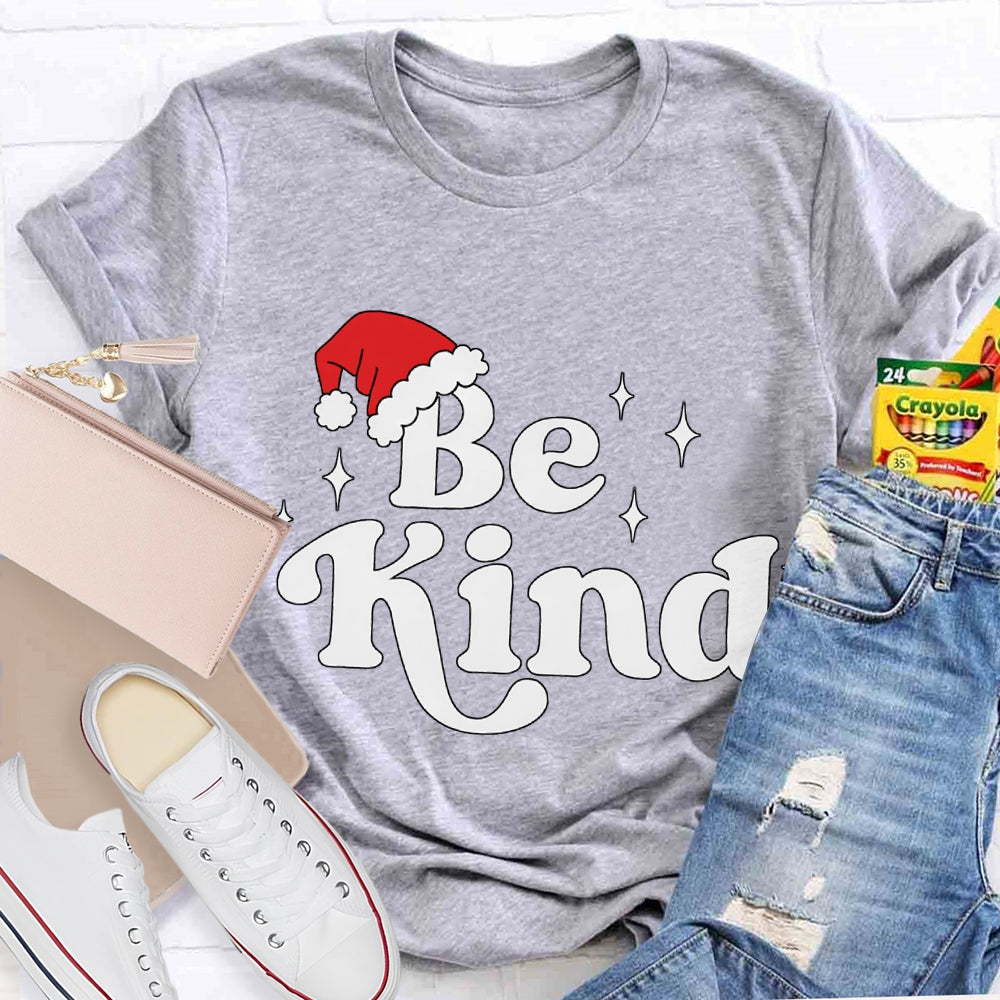 Be Kind Santa Hat Christmas T-shirt