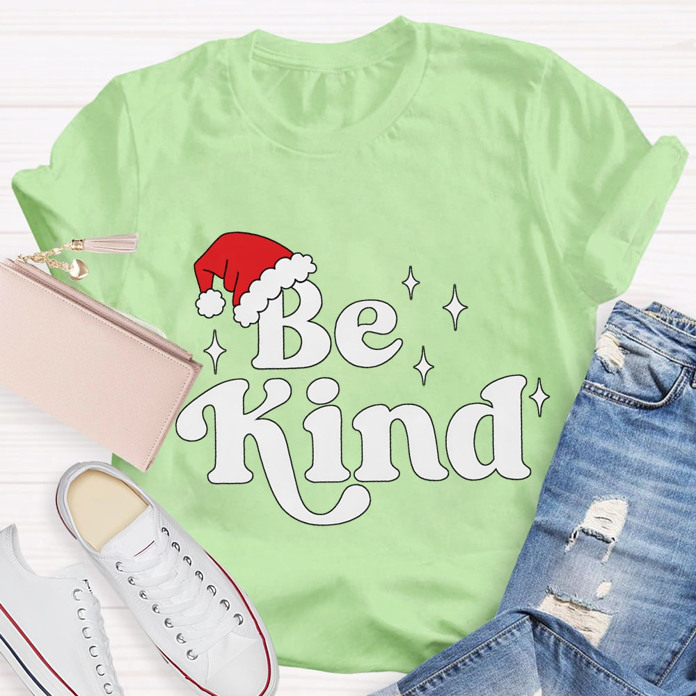 Be Kind Santa Hat Christmas T-shirt