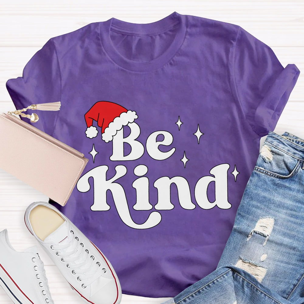 Be Kind Santa Hat Christmas T-shirt