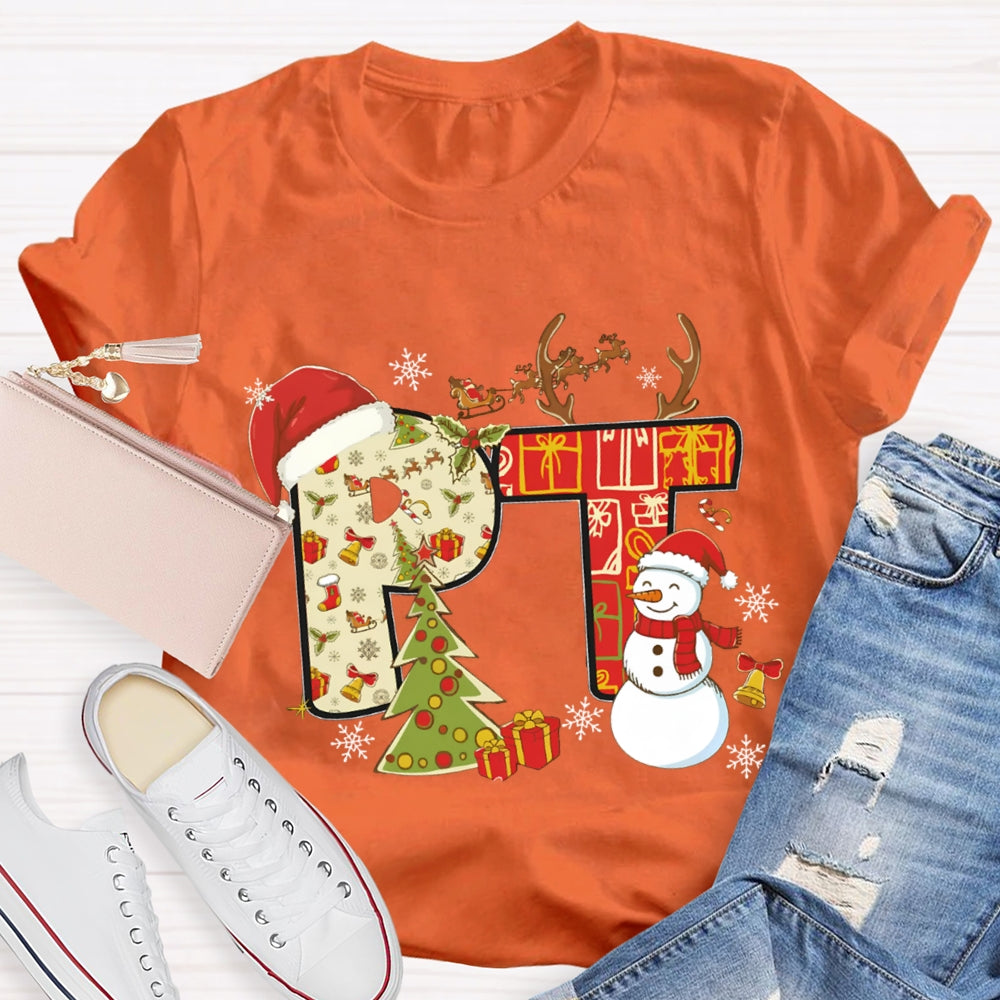 Physical Therapy Christmas Snowman And Christmas Tree T-shirt