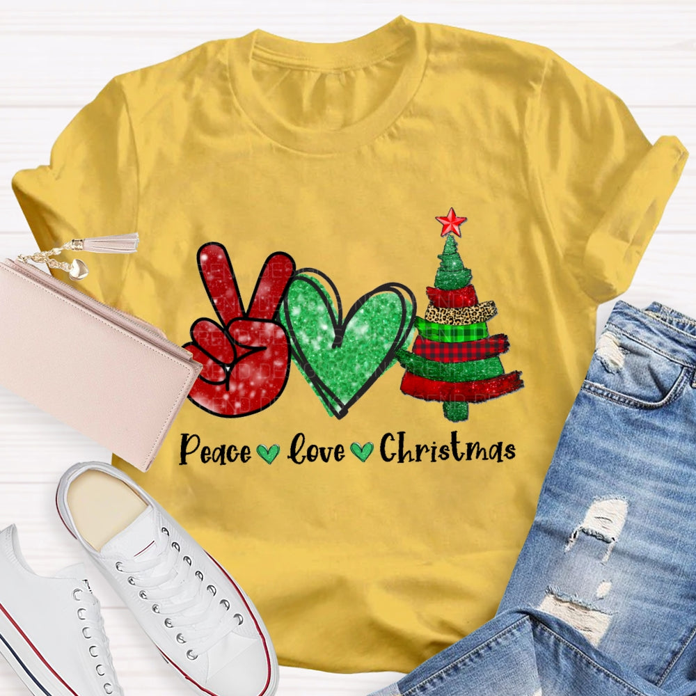Peace Love Christmas Tree Christmas T-shirt