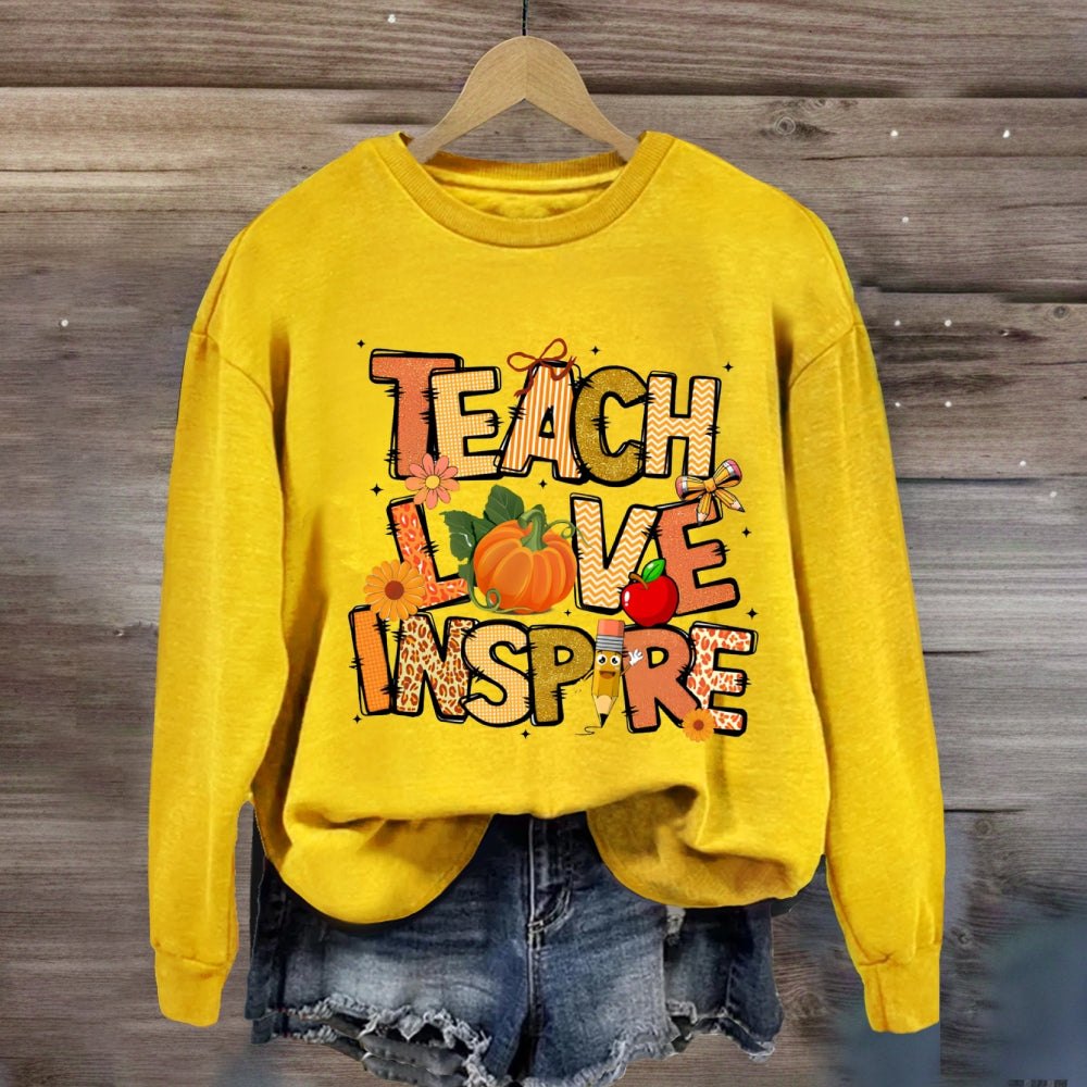 Teach Love Inspire Fall Season Pumpkin Sweatshirt