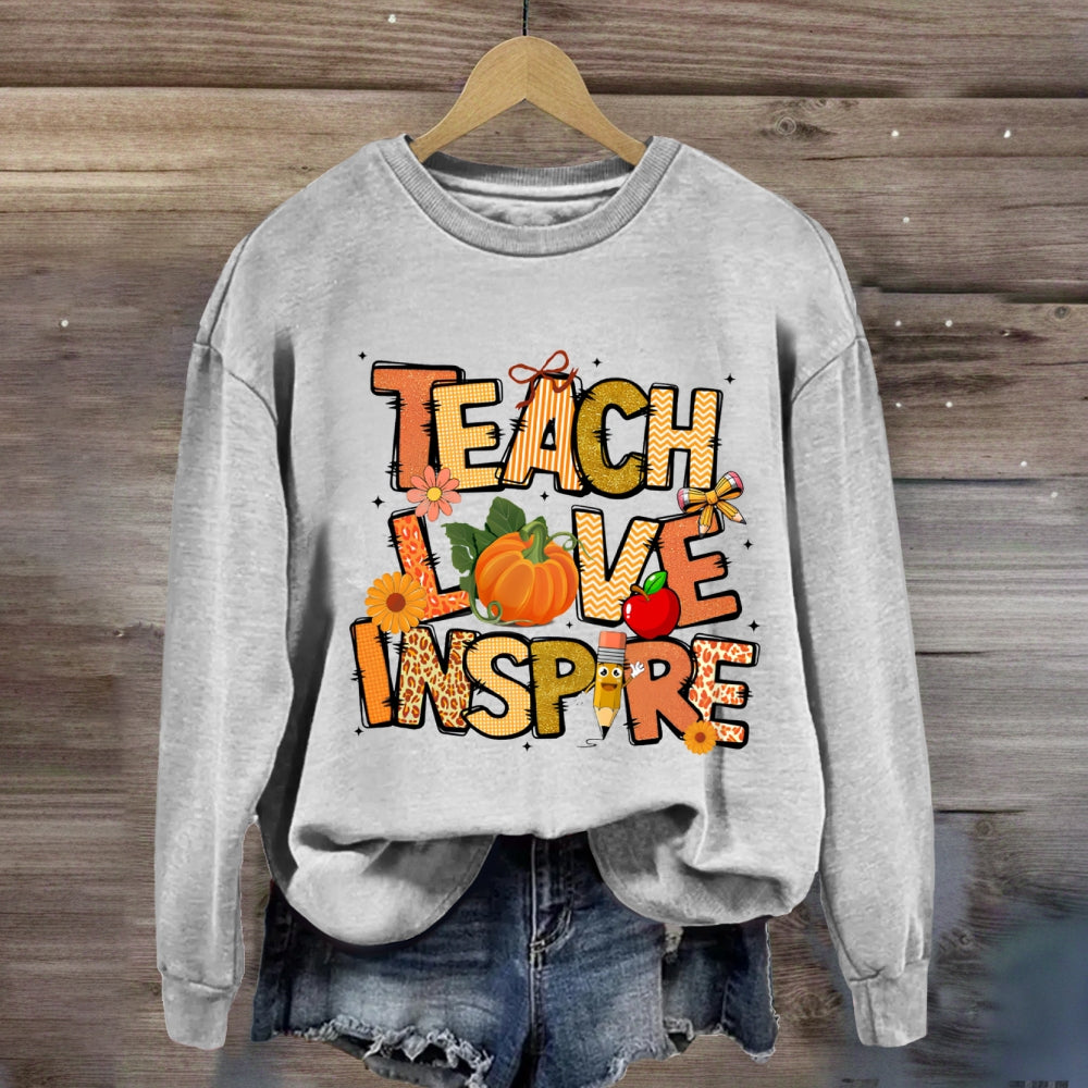 Teach Love Inspire Fall Season Pumpkin Sweatshirt