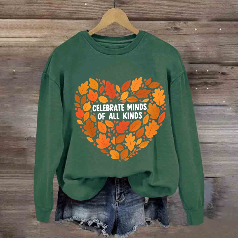 Celebrate Minds Of All Kinds Fall Vibes Sweatshirt
