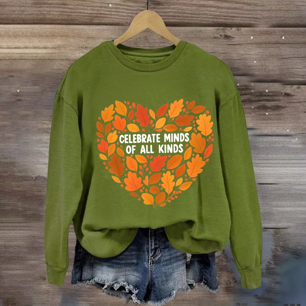 Celebrate Minds Of All Kinds Fall Vibes Sweatshirt