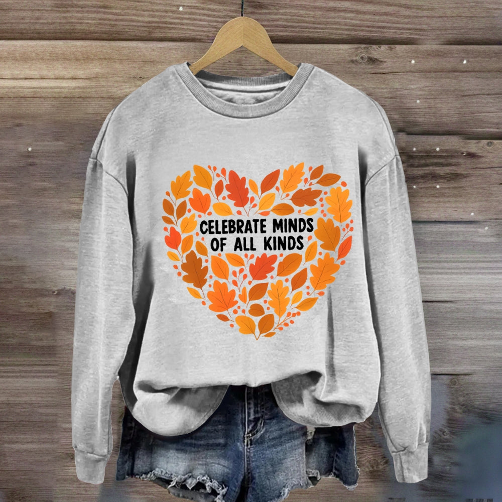 Celebrate Minds Of All Kinds Fall Vibes Sweatshirt