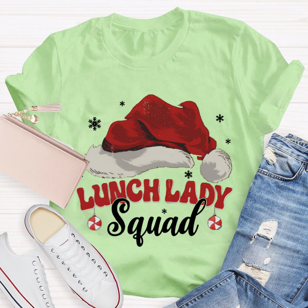 Lunch Lady Squad Santa Hat Christmas T-shirt