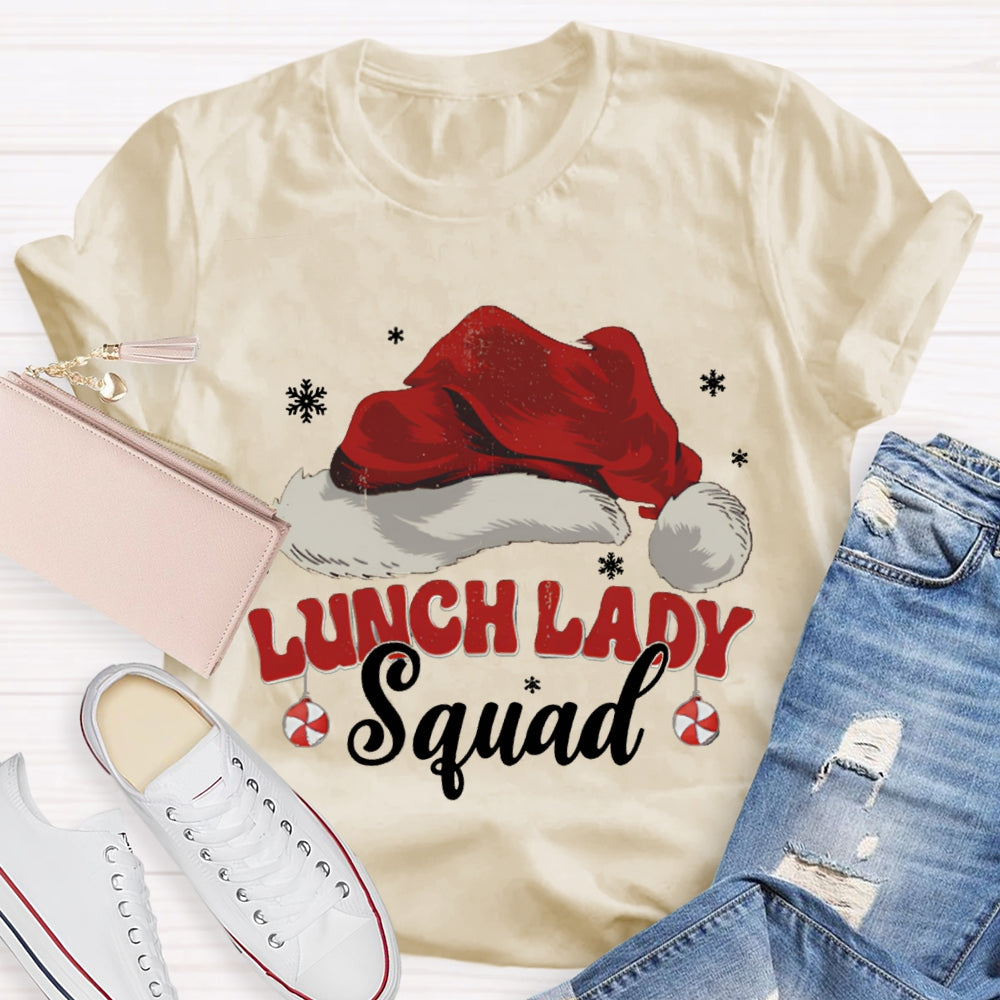 Lunch Lady Squad Santa Hat Christmas T-shirt