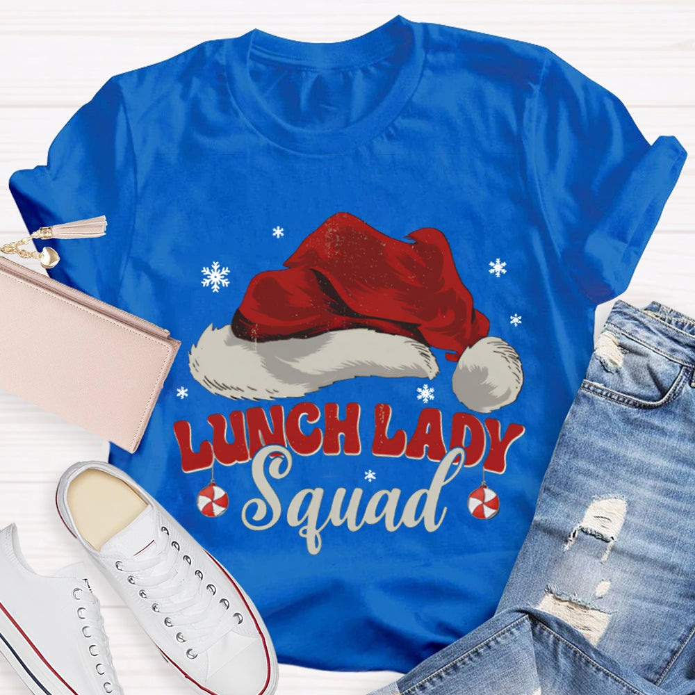 Lunch Lady Squad Santa Hat Christmas T-shirt
