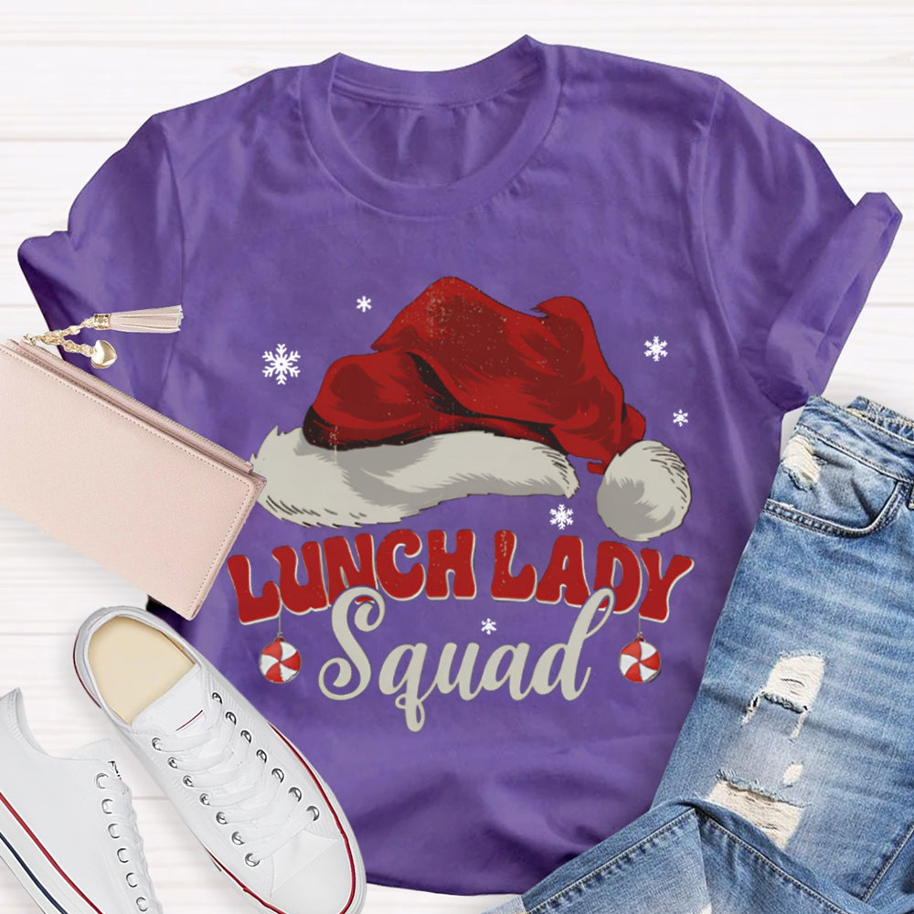 Lunch Lady Squad Santa Hat Christmas T-shirt