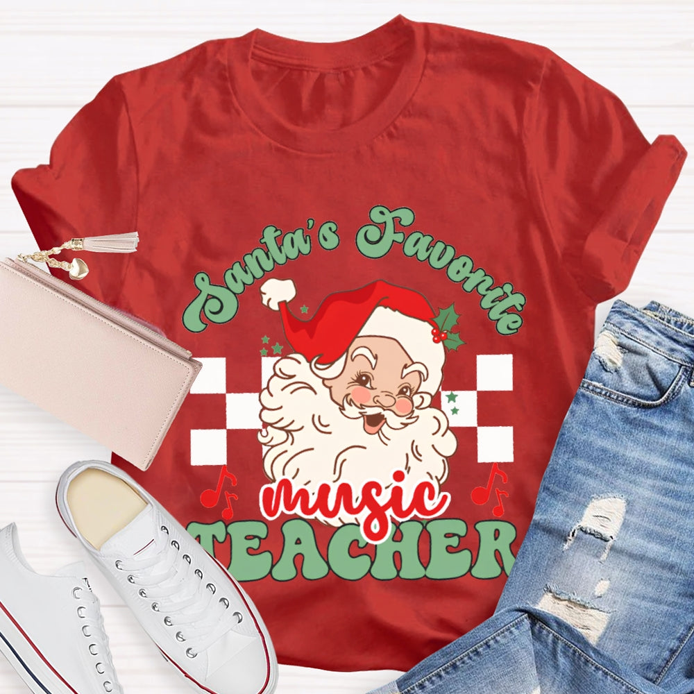 Santa'S Favorite Music Teacher Christmas T-shirt