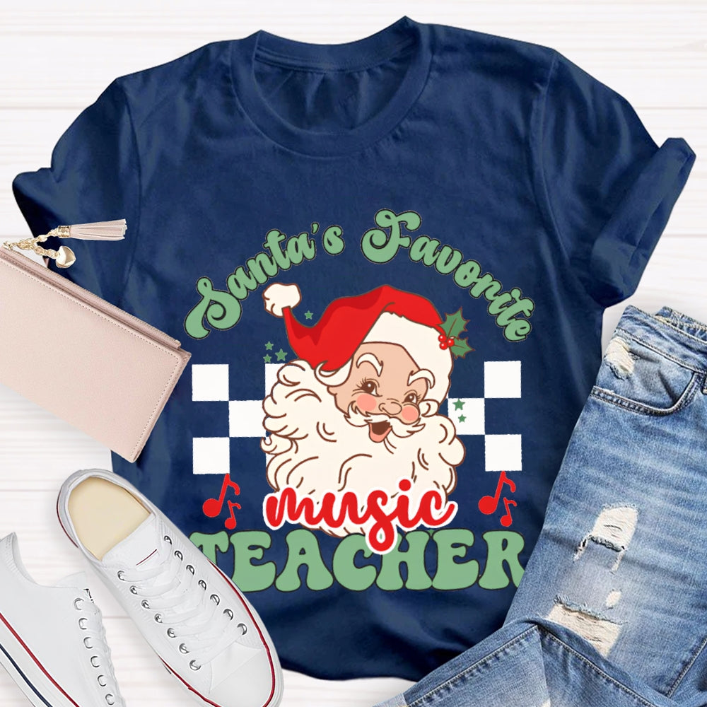 Santa'S Favorite Music Teacher Christmas T-shirt