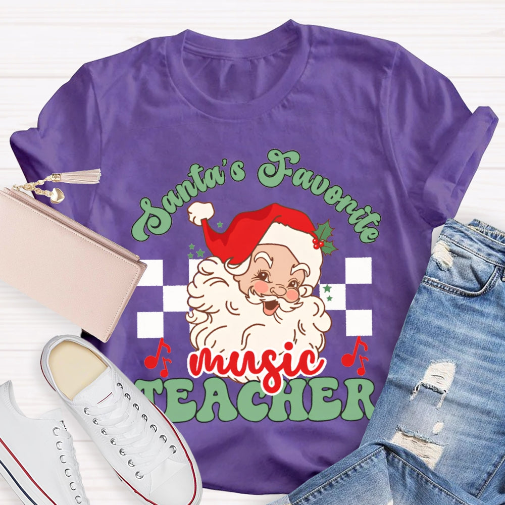 Santa'S Favorite Music Teacher Christmas T-shirt