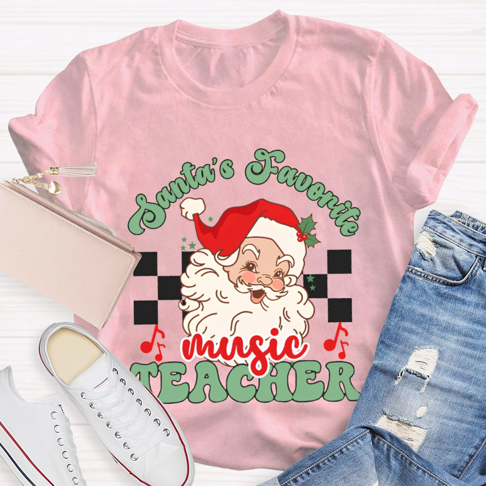 Santa'S Favorite Music Teacher Christmas T-shirt