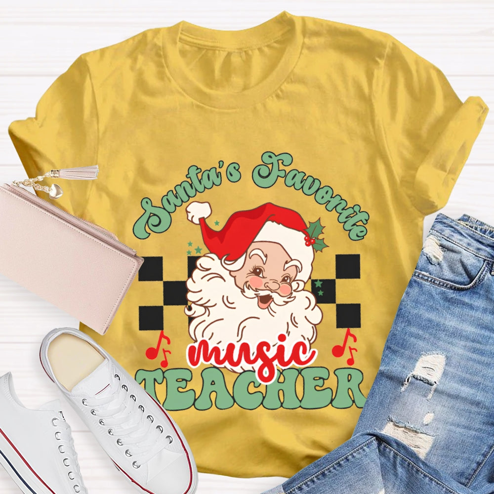 Santa'S Favorite Music Teacher Christmas T-shirt