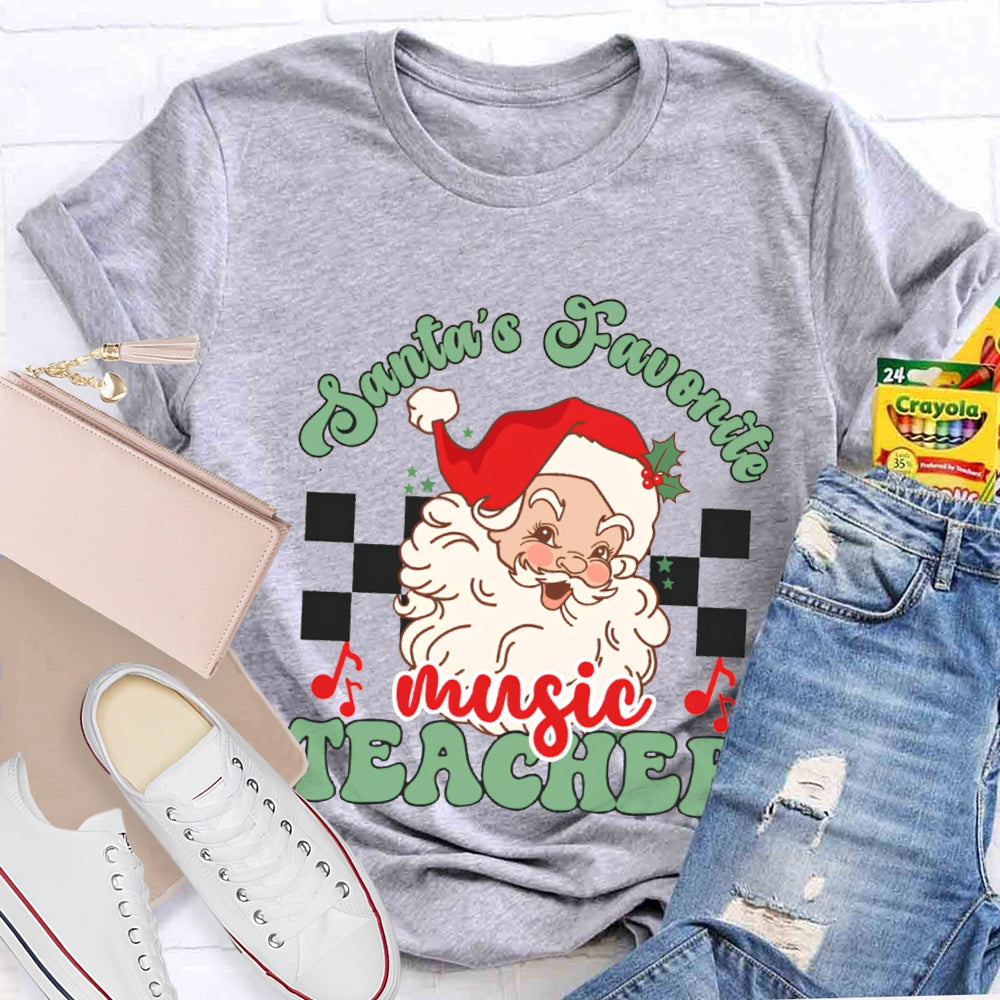 Santa'S Favorite Music Teacher Christmas T-shirt