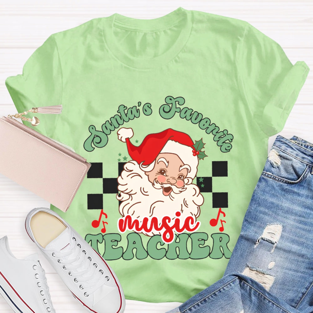 Santa'S Favorite Music Teacher Christmas T-shirt