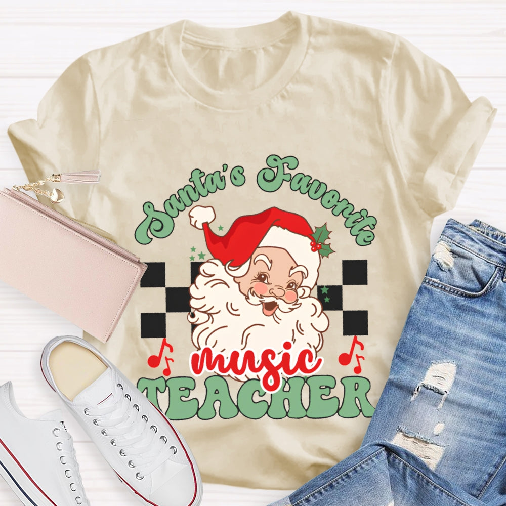 Santa'S Favorite Music Teacher Christmas T-shirt